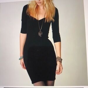 Free People Black Seamless Bodycon Dress S
